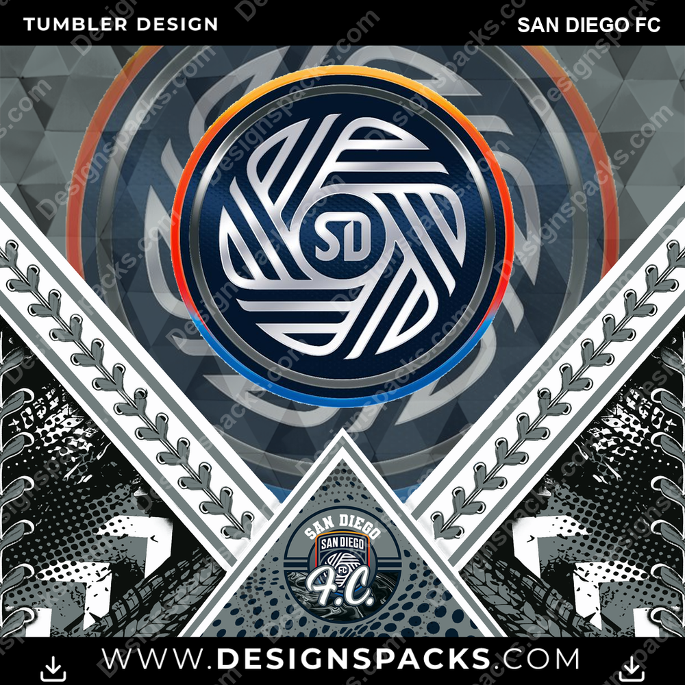 Soccer Diamond San Diego FC MLS Soccer Tumbler Digital Wrap Design Download