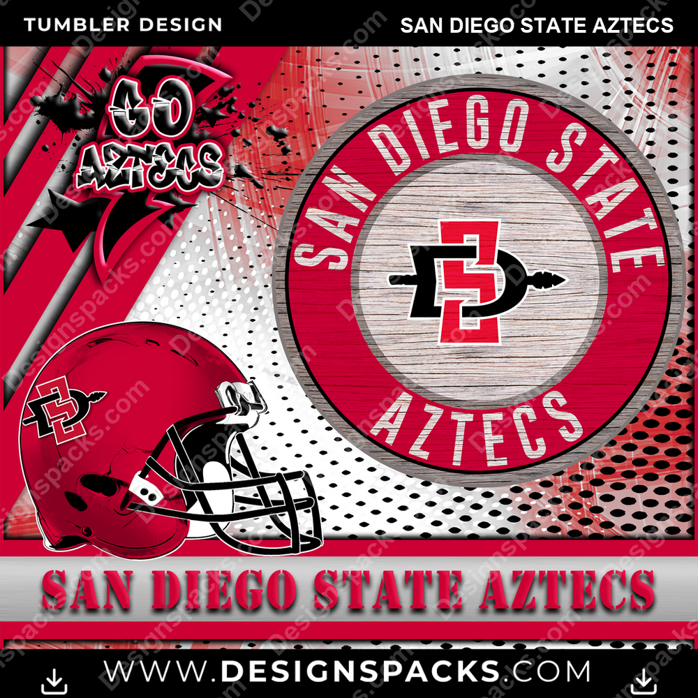College Sport Go Team 2 San Diego State Aztecs NCAA College Sport Tumbler Digital Wrap Design Download