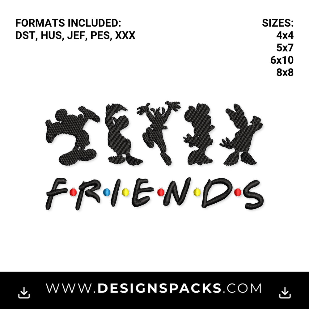 Disney Friends TV Show Parody Embroidery Design - Instant digital download pattern at Designspacks.com