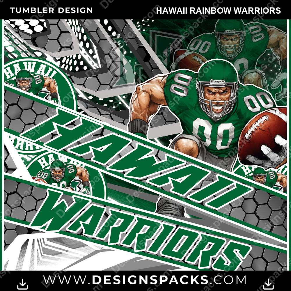 College Sport Fathead Hawaii Rainbow Warriors NCAA College Sport Tumbler Digital Wrap Design Download