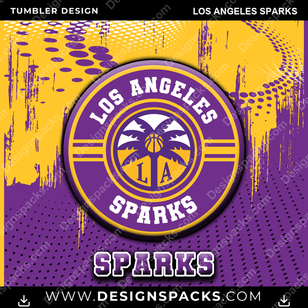 Basketball Dot Logo Los Angeles Sparks NBA Basketball Tumbler Digital Wrap Design Download