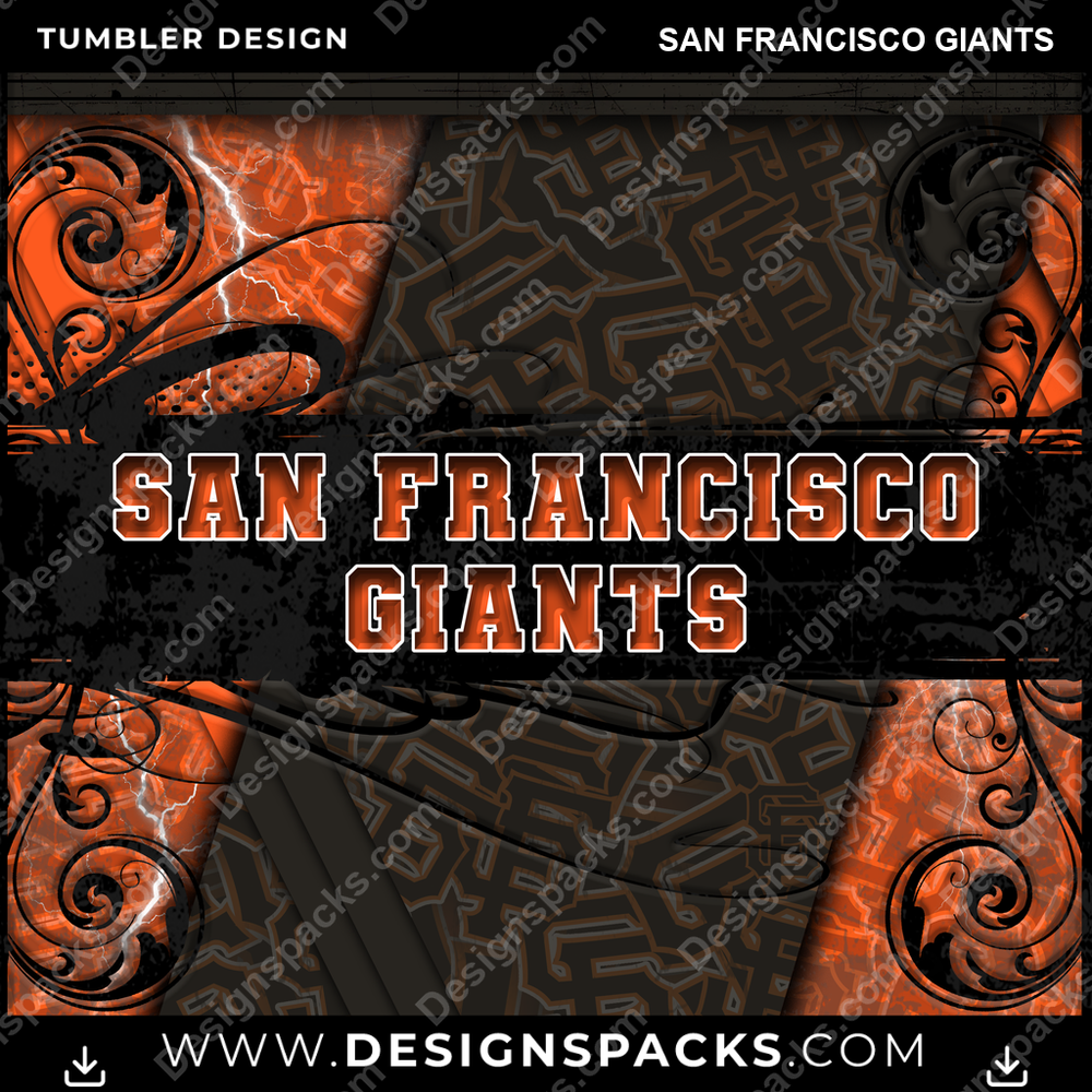 Baseball Elegant San Francisco Giants Tumbler Digital Wrap Design