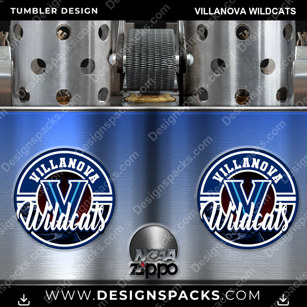 College Sport Zippo Lighter Villanova Wildcats Tumbler Digital Wrap Design