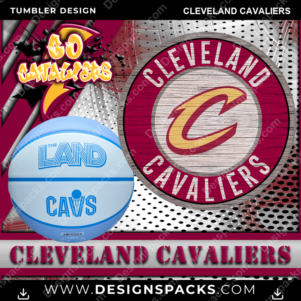 Basketball Go Team Cleveland Cavaliers Tumbler Digital Wrap Design