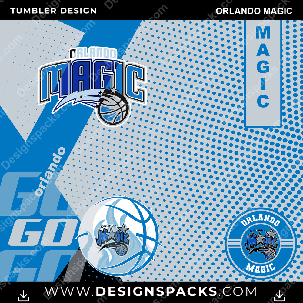 Basketball GO Orlando Magic Tumbler Digital Wrap Design