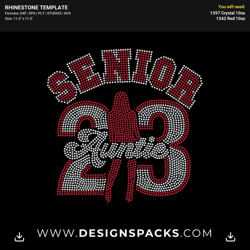 Senior Auntie 2023 Rhinestone Digital Template