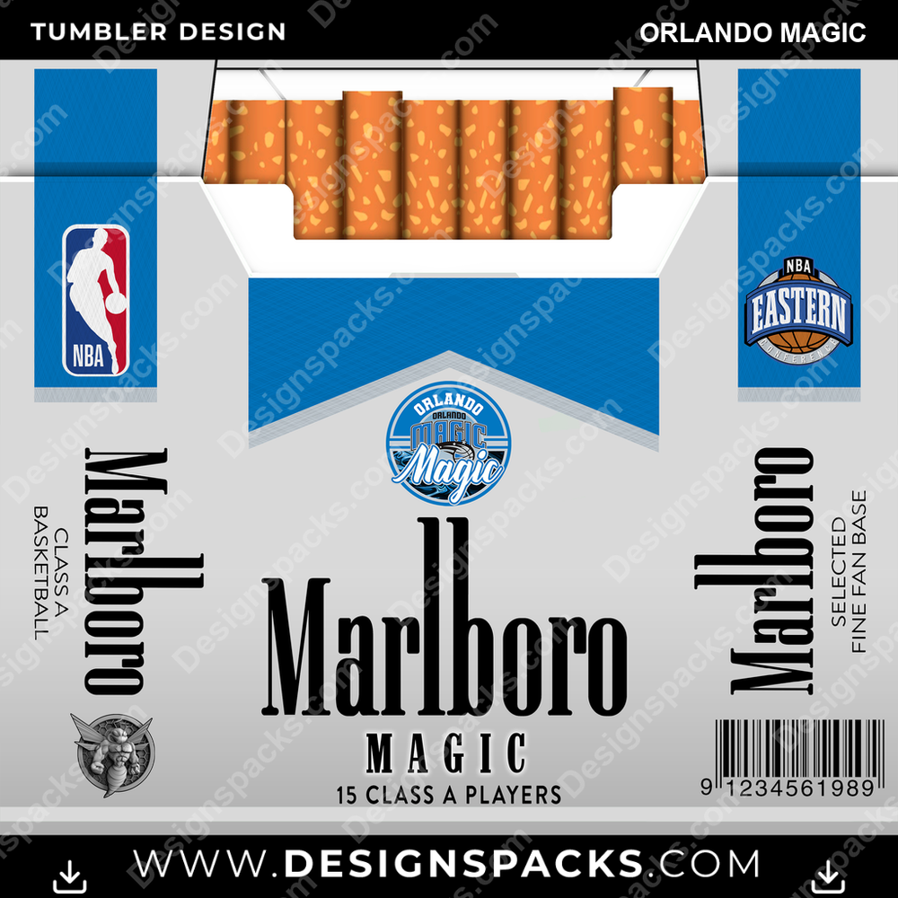 Basketball Marlboro Orlando Magic Tumbler Digital Wrap Design