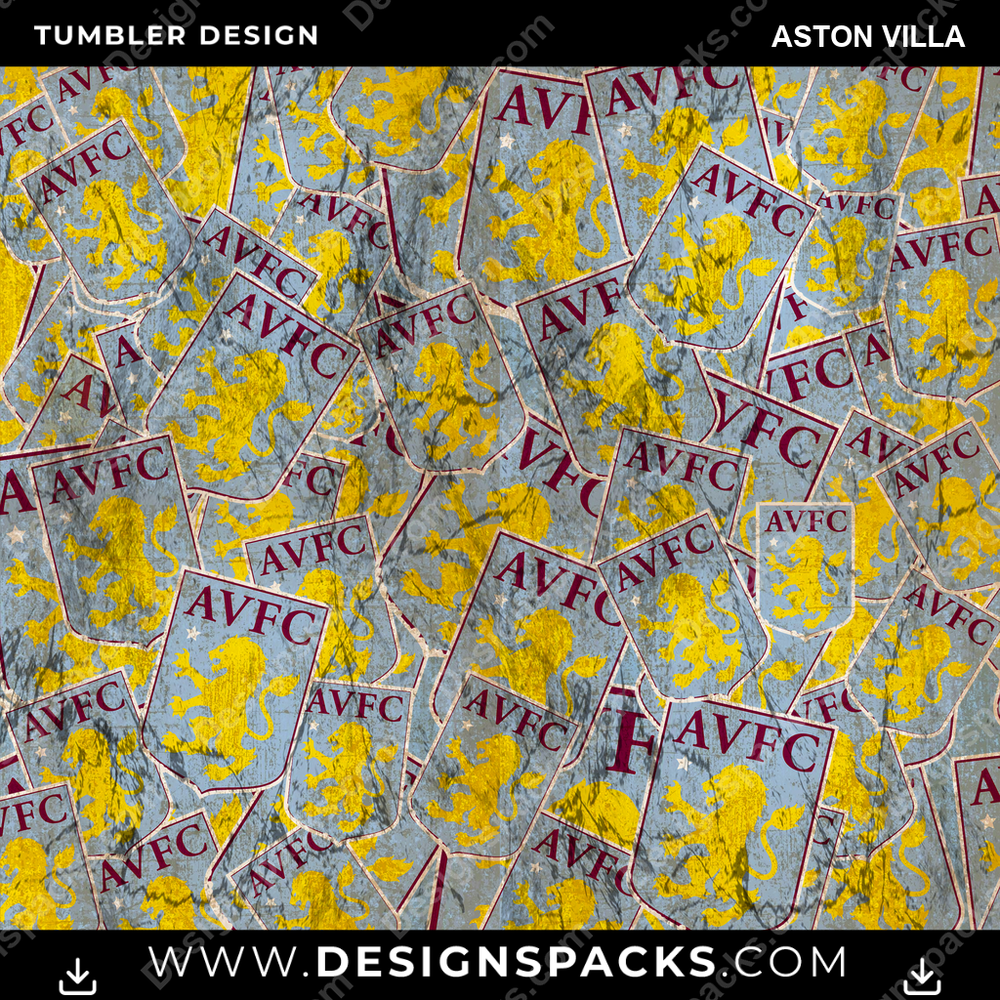 Soccer Logo BG Aston Villa Tumbler Digital Wrap Design