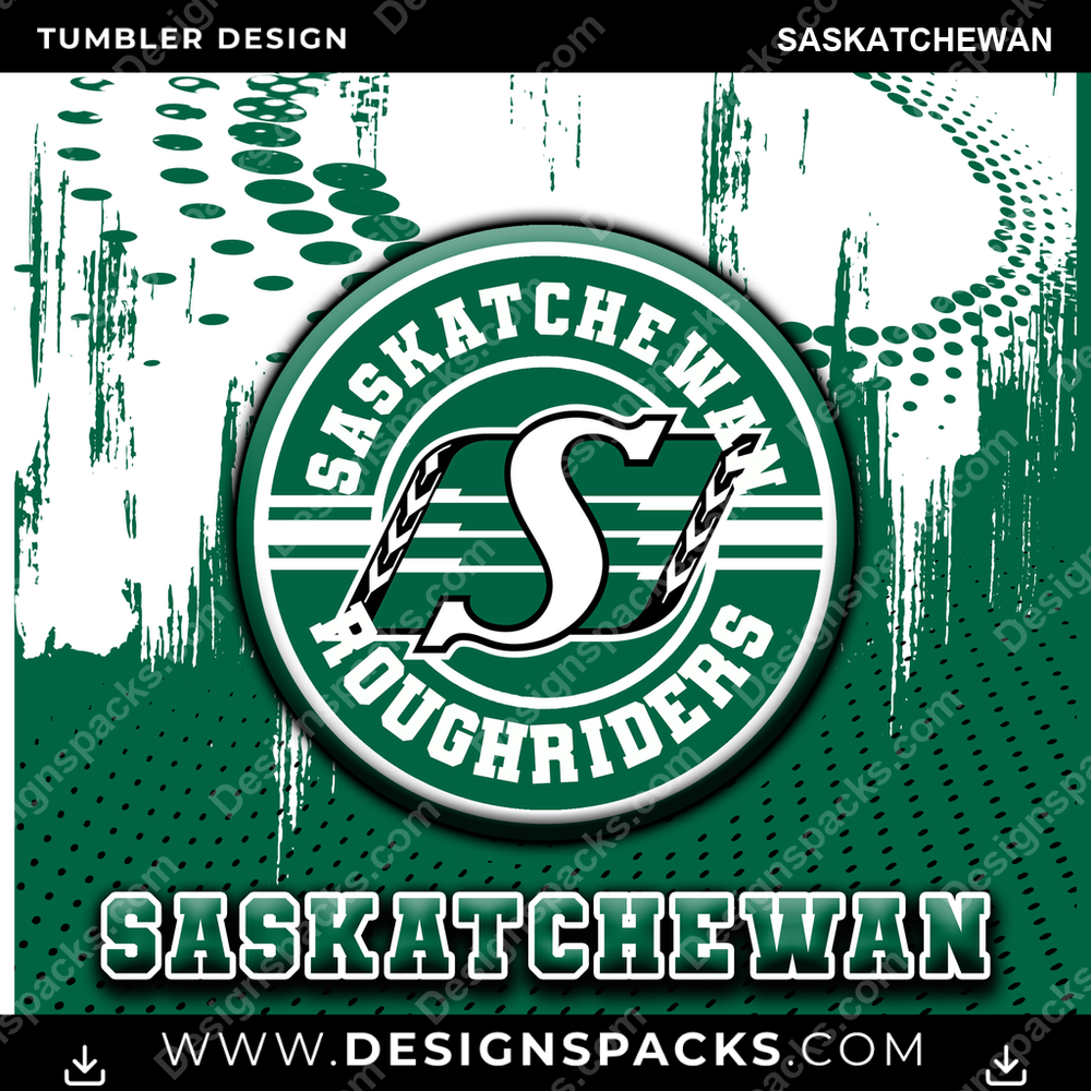 Canada Football Dot Logo Saskatchewan Tumbler Digital Wrap Design