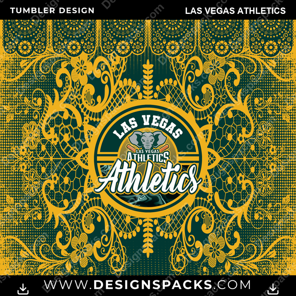 Baseball Lace & Logo Las Vegas Athletics MLB Baseball Tumbler Digital Wrap Design Download