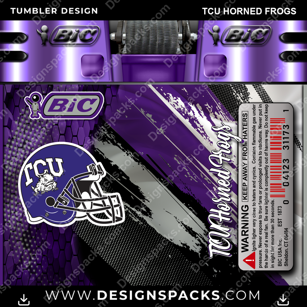 College Sport BIC Lighter TCU Horned Frogs NCAA College Sport Tumbler Digital Wrap Design Download