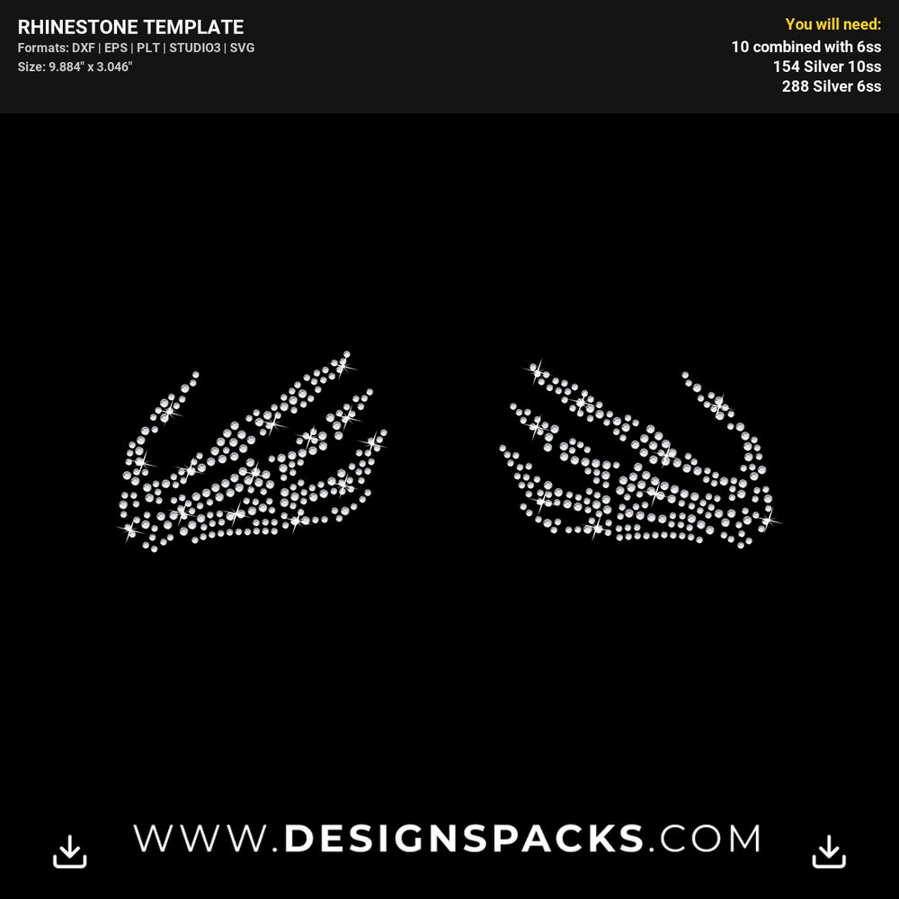 Chest Holding Hands Skeleton Rhinestone Digital Template