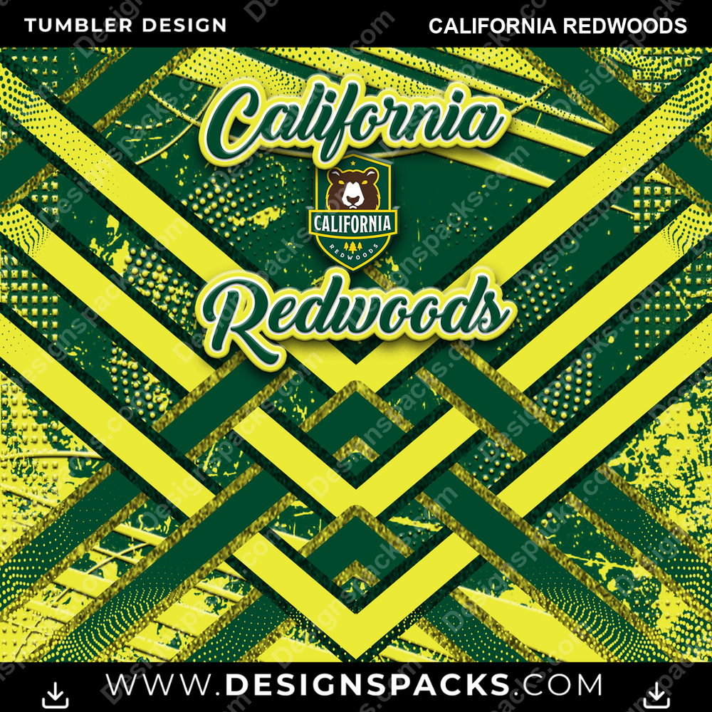 Lacrosse Glitter Stripe California Redwoods Tumbler Digital Wrap Design