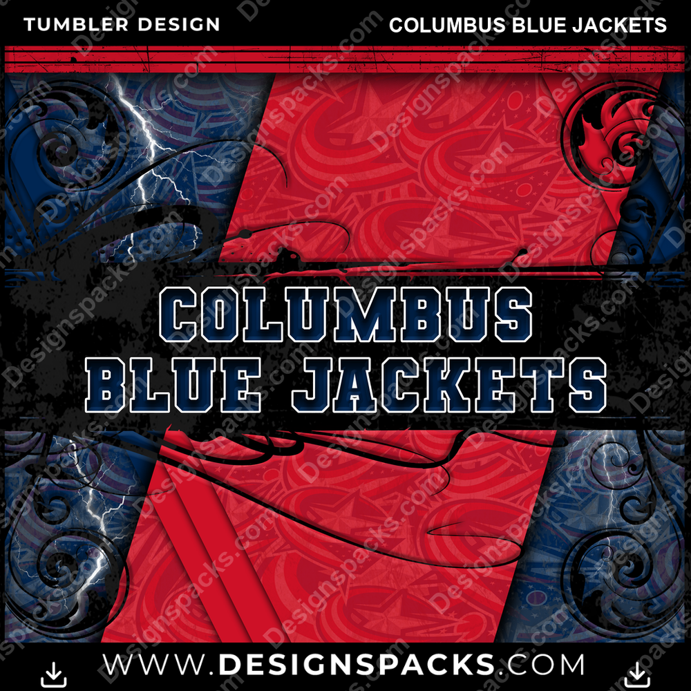 Hockey Elegant Columbus Blue Jackets Tumbler Digital Wrap Design