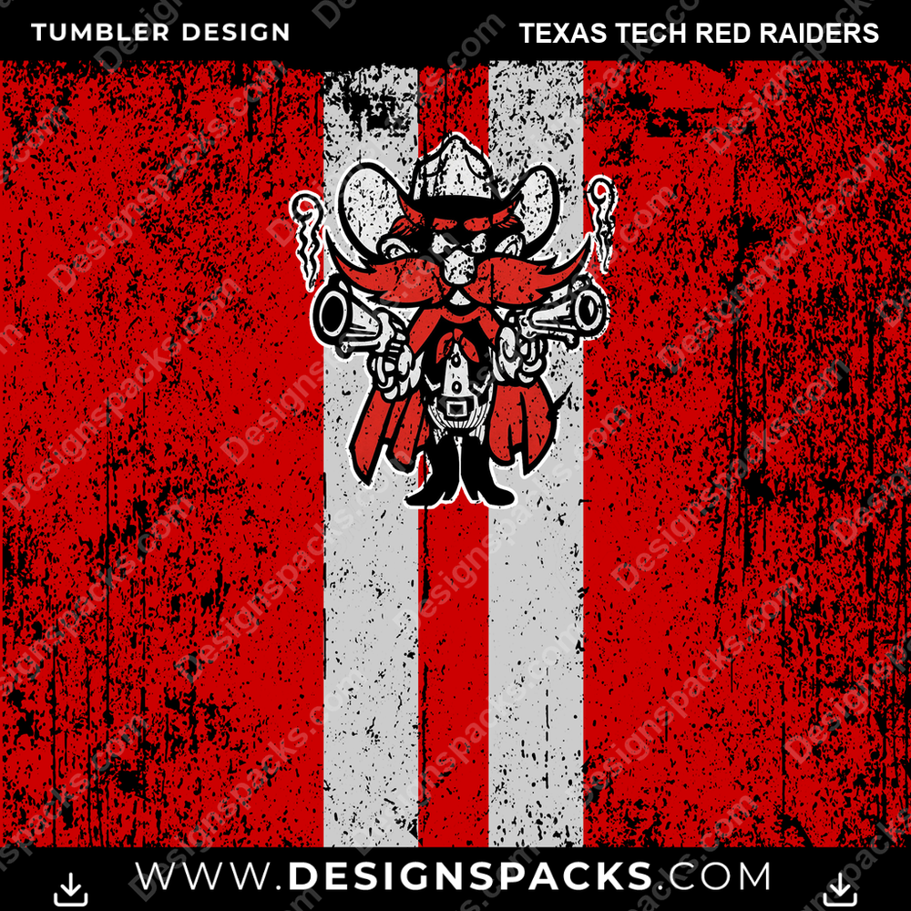 College Sport Grunge Style Texas Tech Red Raiders NCAA College Sport Tumbler Digital Wrap Design Download