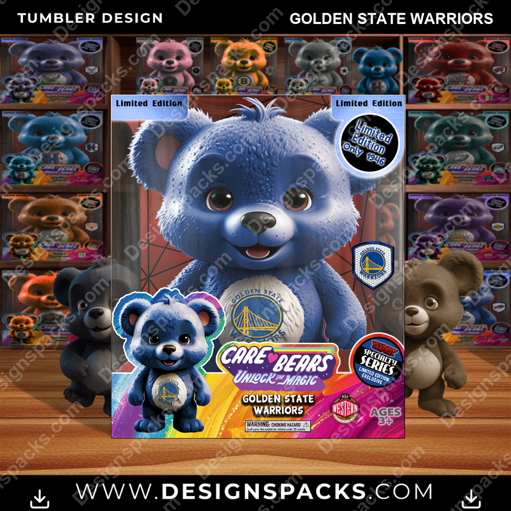 Basketball Care Bear Box Golden State Warriors NBA Basketball Tumbler Digital Wrap Design Download