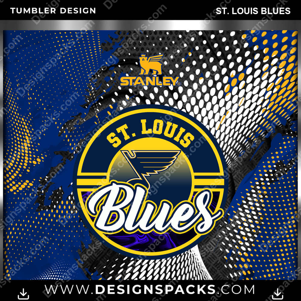 Ice Hockey Stanley St. Louis Blues Tumbler Digital Wrap Design