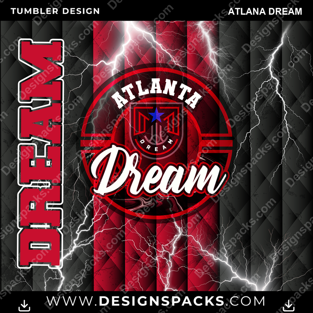 Basketball Diamond Atlana Dream Tumbler Digital Wrap Design