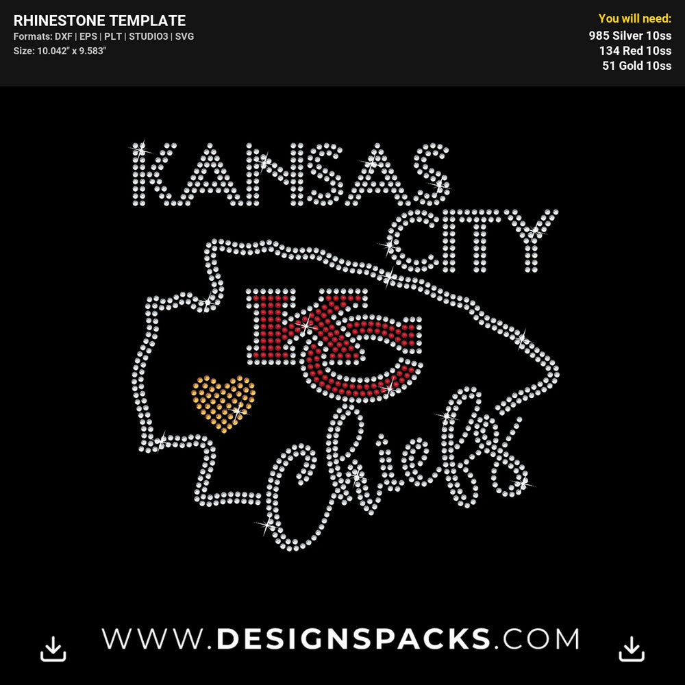 Kansas City Chiefs Rhinestone Digital Template