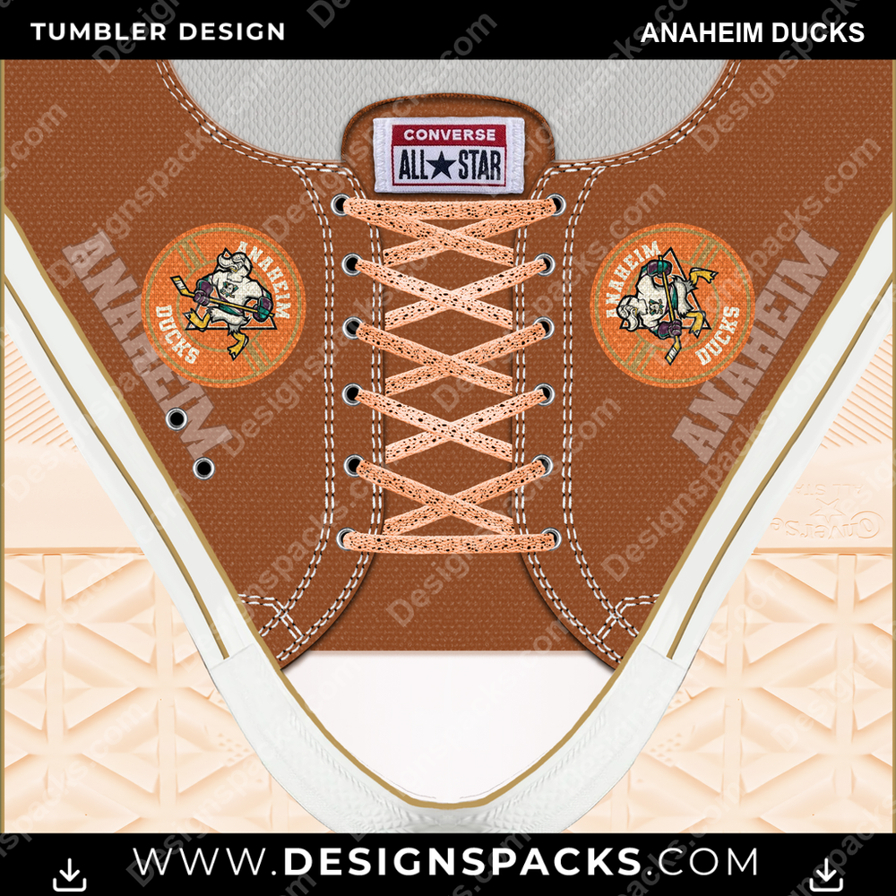 Ice Hockey Converse Anaheim Ducks Tumbler Digital Wrap Design