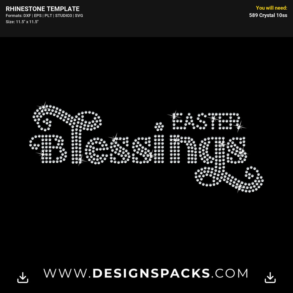 Easter Blessings Rhinestone Digital Template