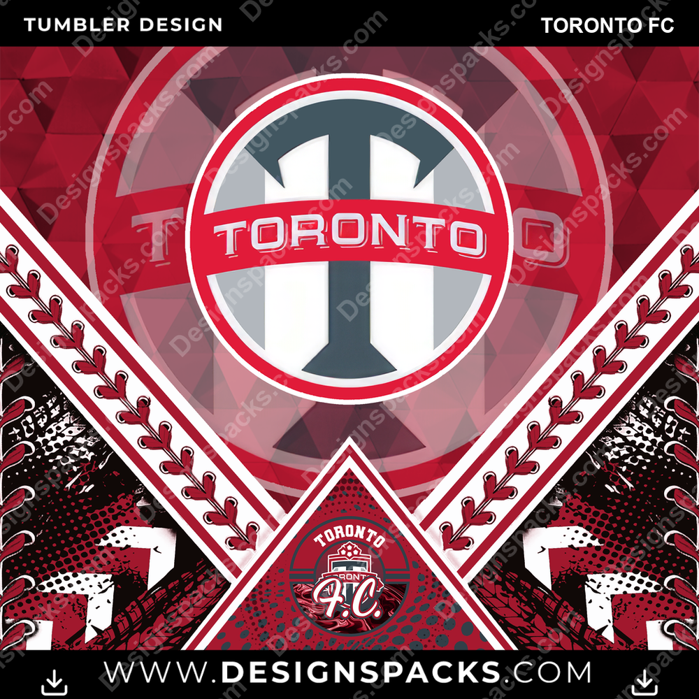 Soccer Diamond Toronto FC Tumbler Digital Wrap Design
