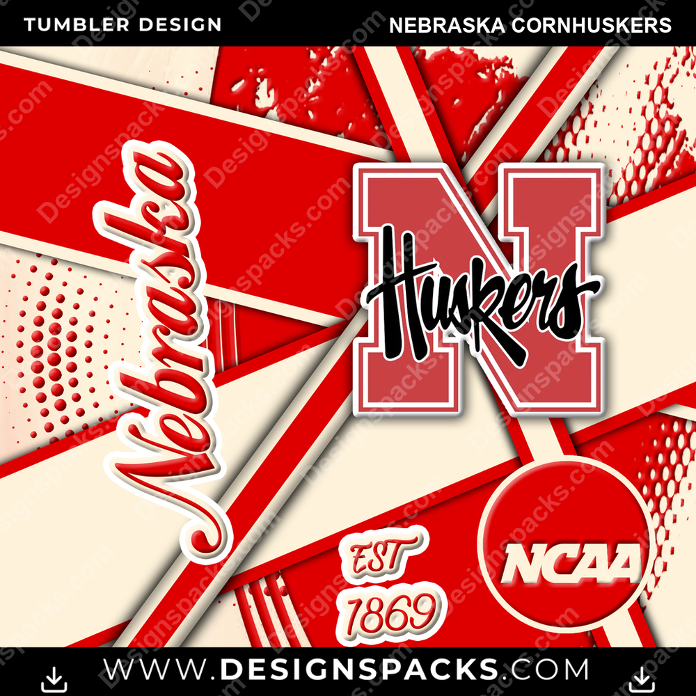 College Sport Team Sport Nebraska Cornhuskers NCAA College Sport Tumbler Digital Wrap Design Download