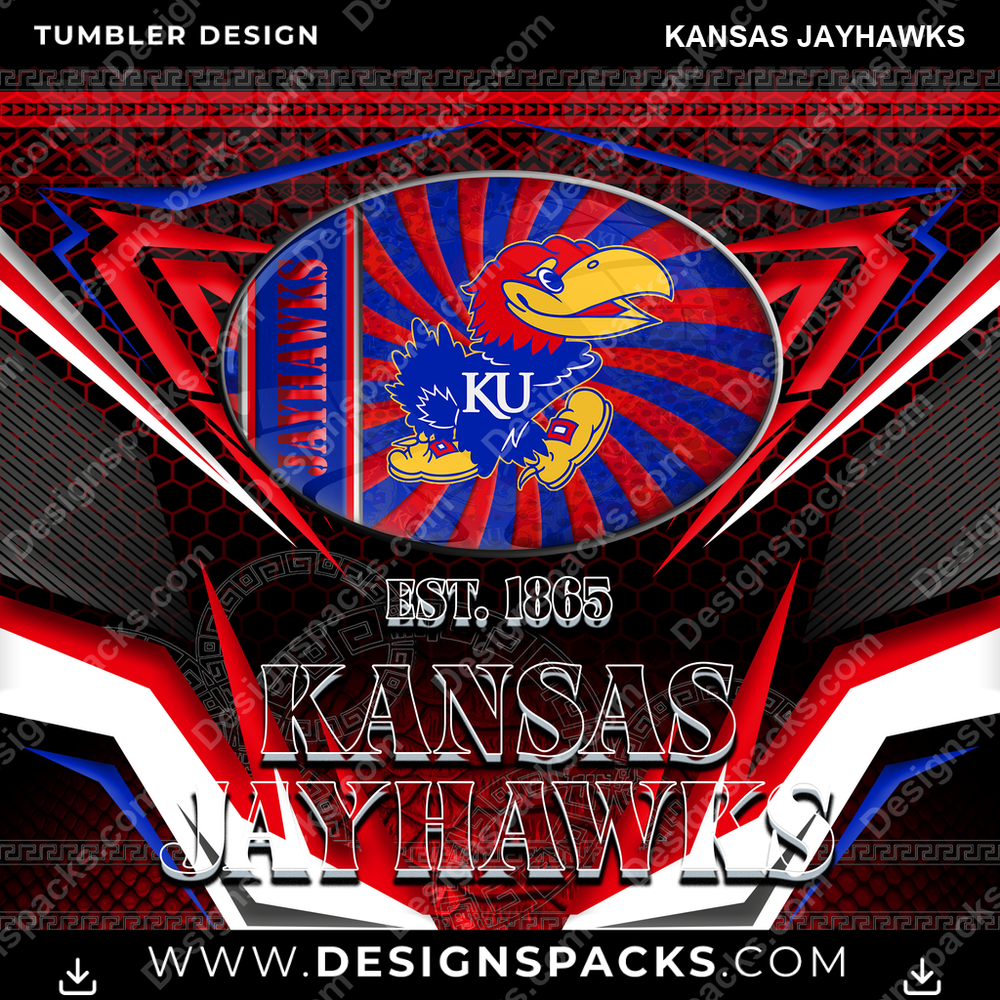 College Sport Tribal Kansas Jayhawks NCAA College Sport Tumbler Digital Wrap Design Download