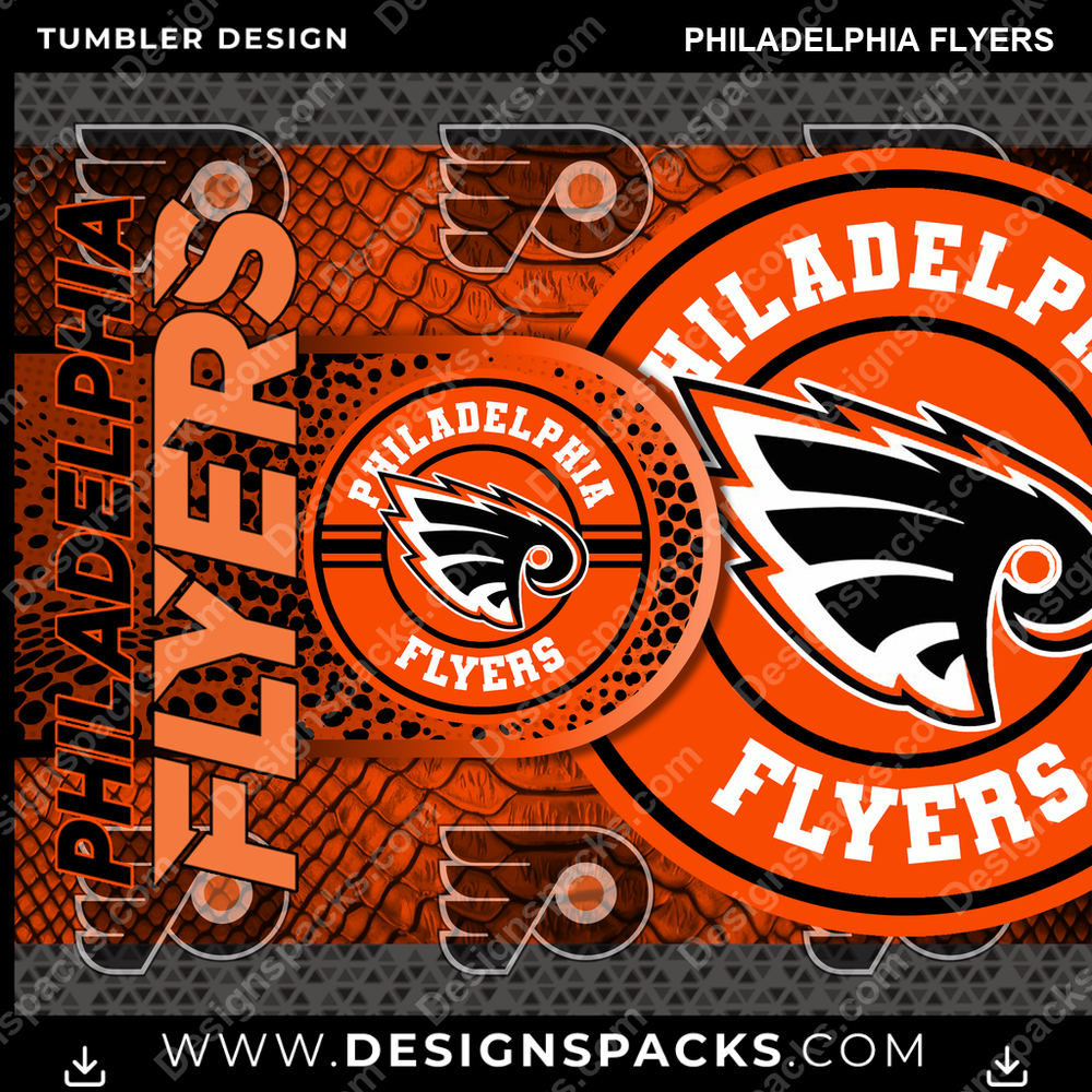Hockey Hyper Philadelphia Flyers Tumbler Digital Wrap Design