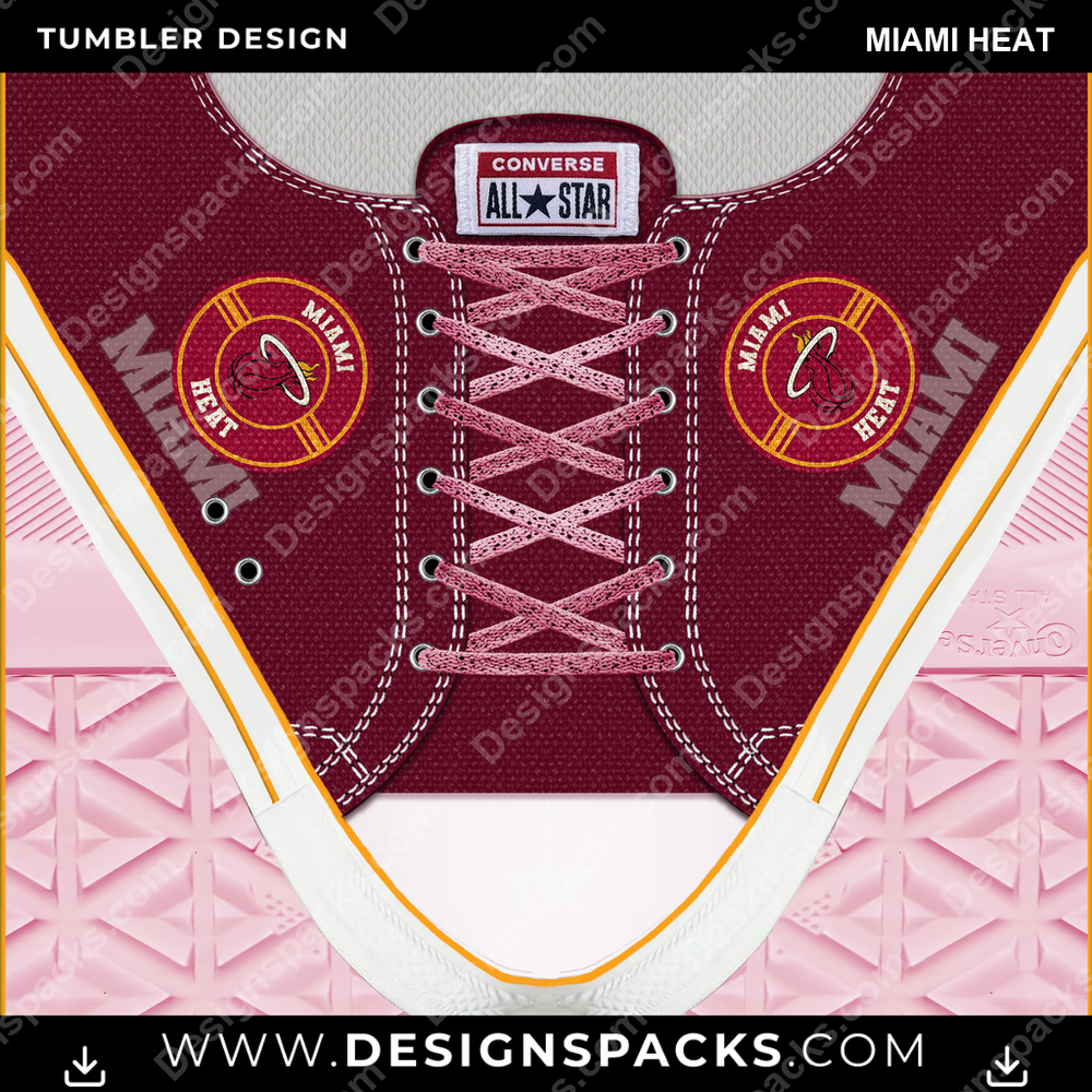Basketball Converse Miami Heat Tumbler Digital Wrap Design