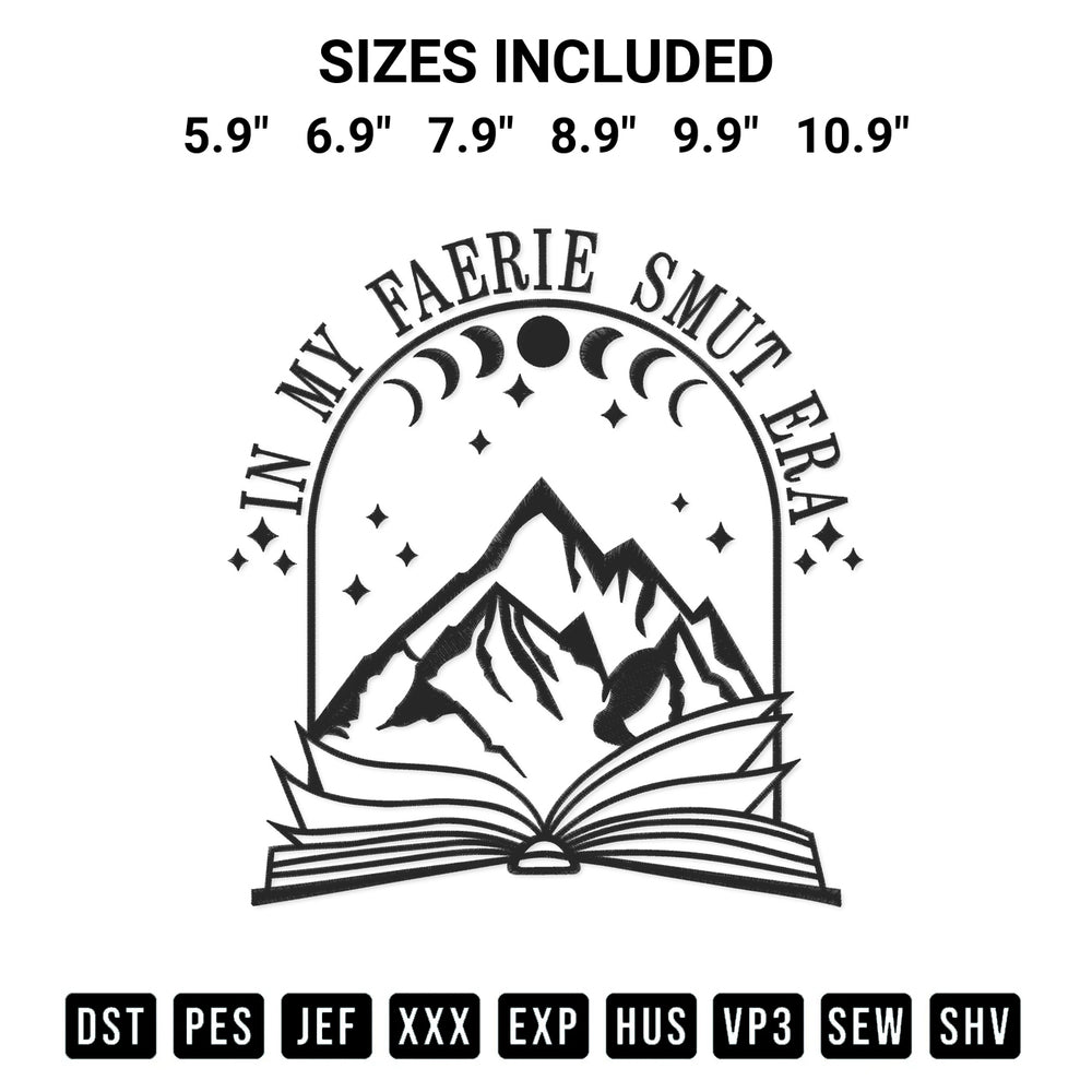 Discover the perfect addition to your crafting collection: In My Faerie Smut Era Embroidery Design embroidery file. Instantly available at Designspacks.com. Available sizes: 5.9", 6.9", 7.9", 8.9", 9.9", 10.9".