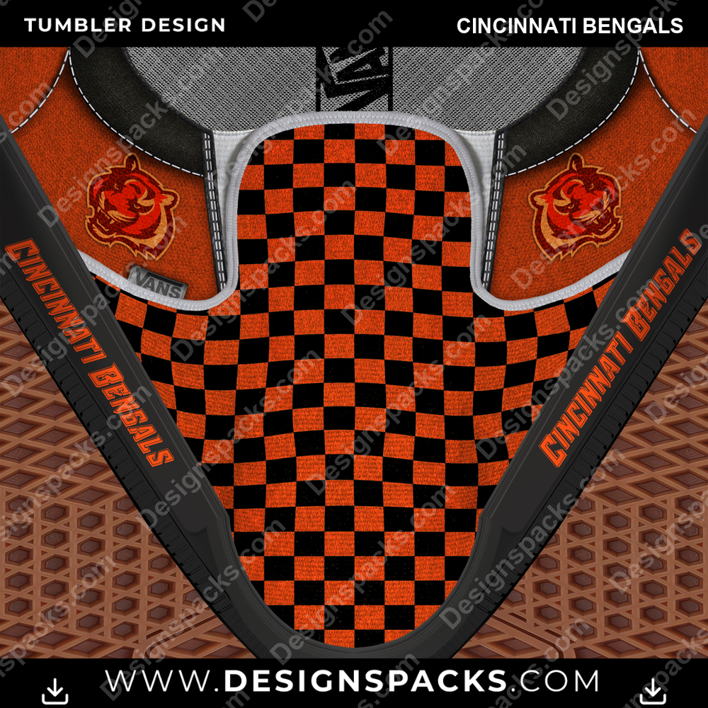 Football Vans Classic Cincinnati Bengals Tumbler Digital Wrap Design