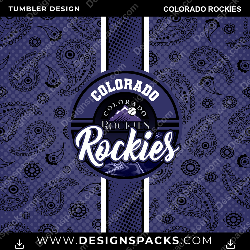 Baseball Handkerchief Colorado Rockies Tumbler Digital Wrap Design