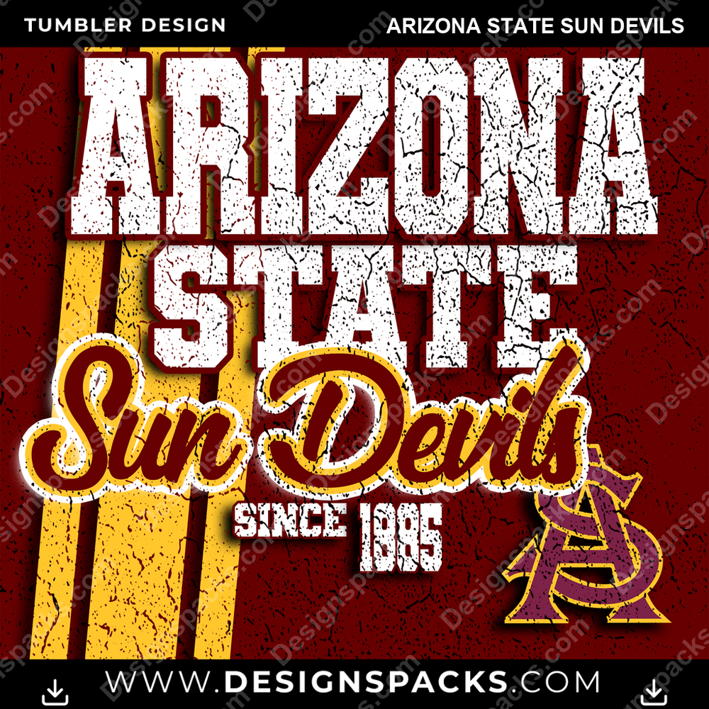 College Sport Grunge Arizona State Sun Devils NCAA College Sport Tumbler Digital Wrap Design Download