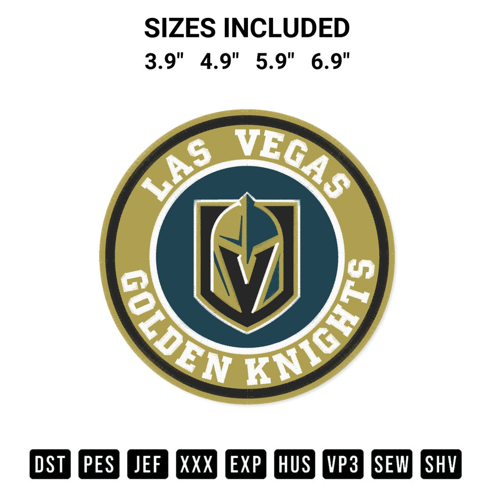 Elevate your next project with our Las Vegas Golden Circle Logo Embroidery Design embroidery file. Shop high-quality digital patterns instantly at Designspacks.com. Available sizes: 3.9", 4.9", 5.9", 6.9".