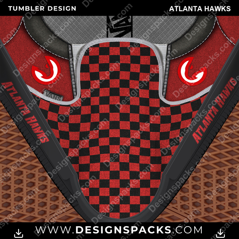 Basketball Vans Classic Atlanta Hawks Tumbler Digital Wrap Design
