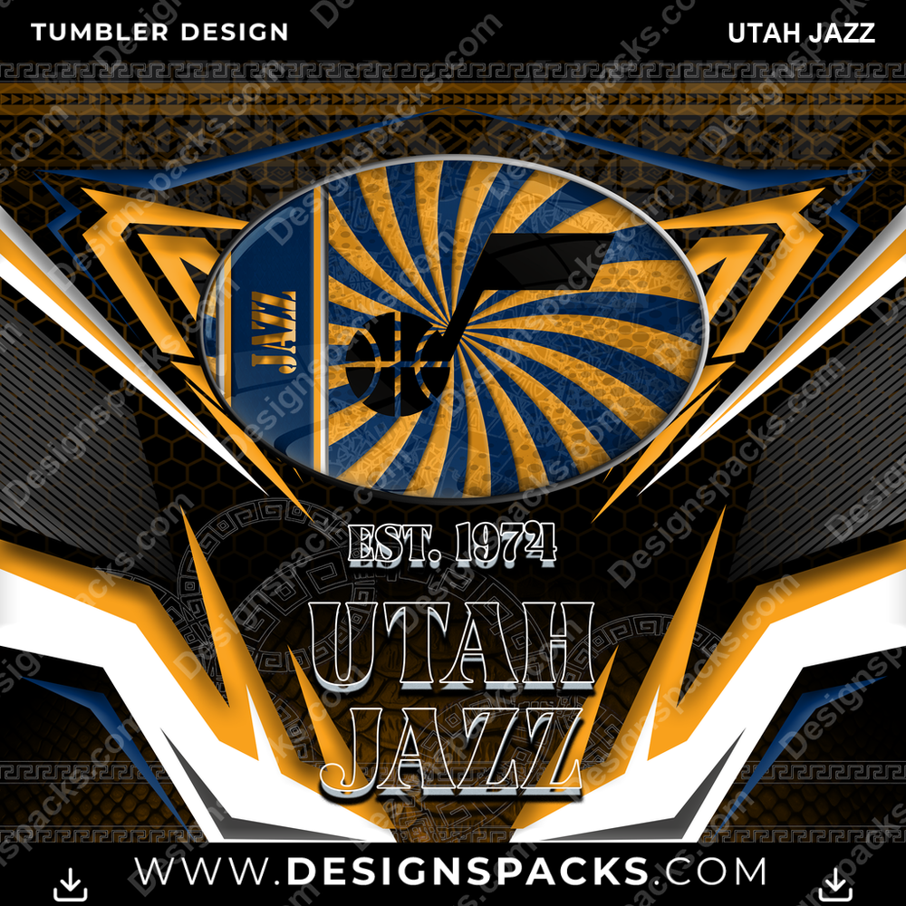 Basketball Tribal Utah Jazz Tumbler Digital Wrap Design