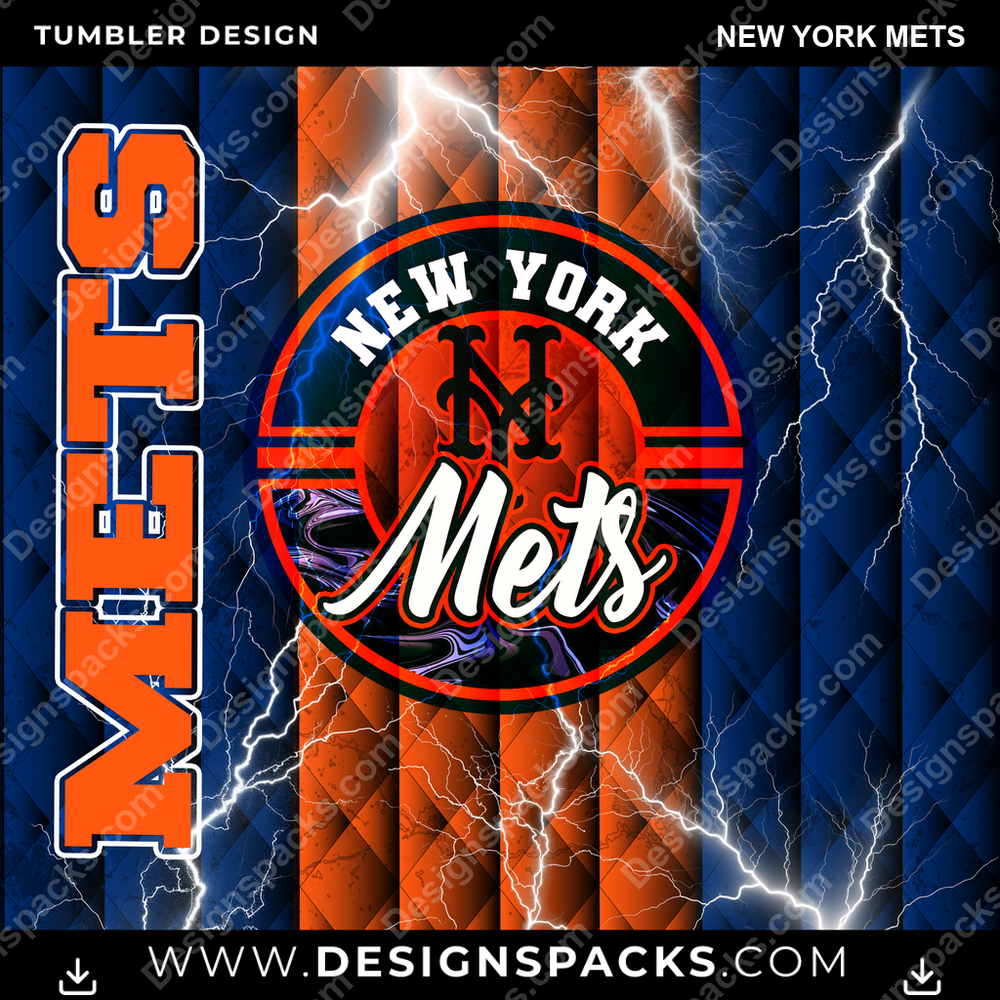 Baseball Diamond New York Mets Tumbler Digital Wrap Design