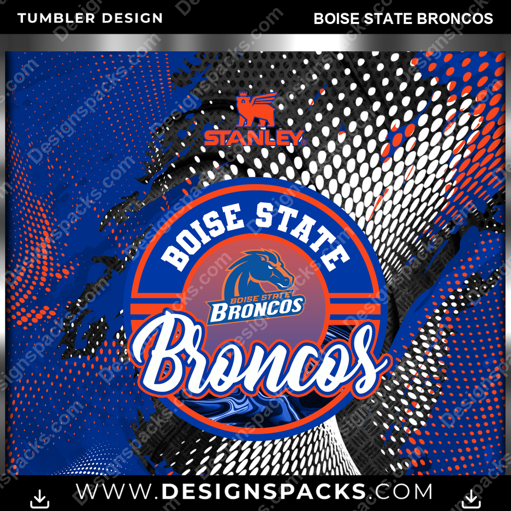 College Sport Stanley Boise State Broncos Tumbler Digital Wrap Design