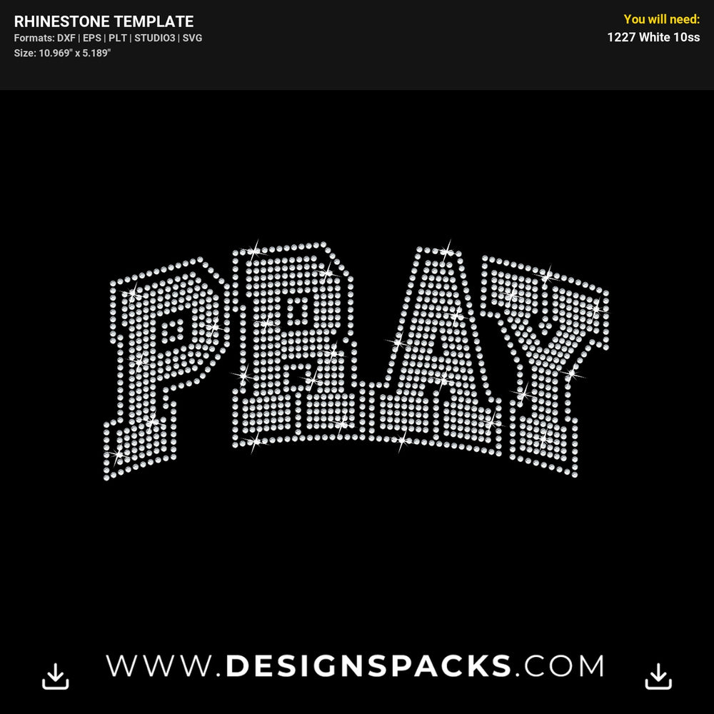 Pray College Style Rhinestone Digital Template