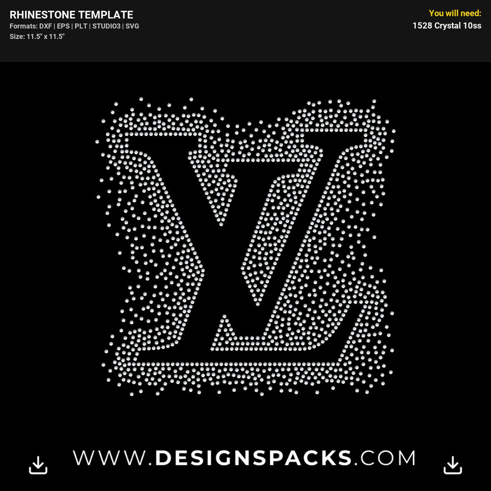 Louis Vuitton Lv Scattered Rhinestone Digital Template