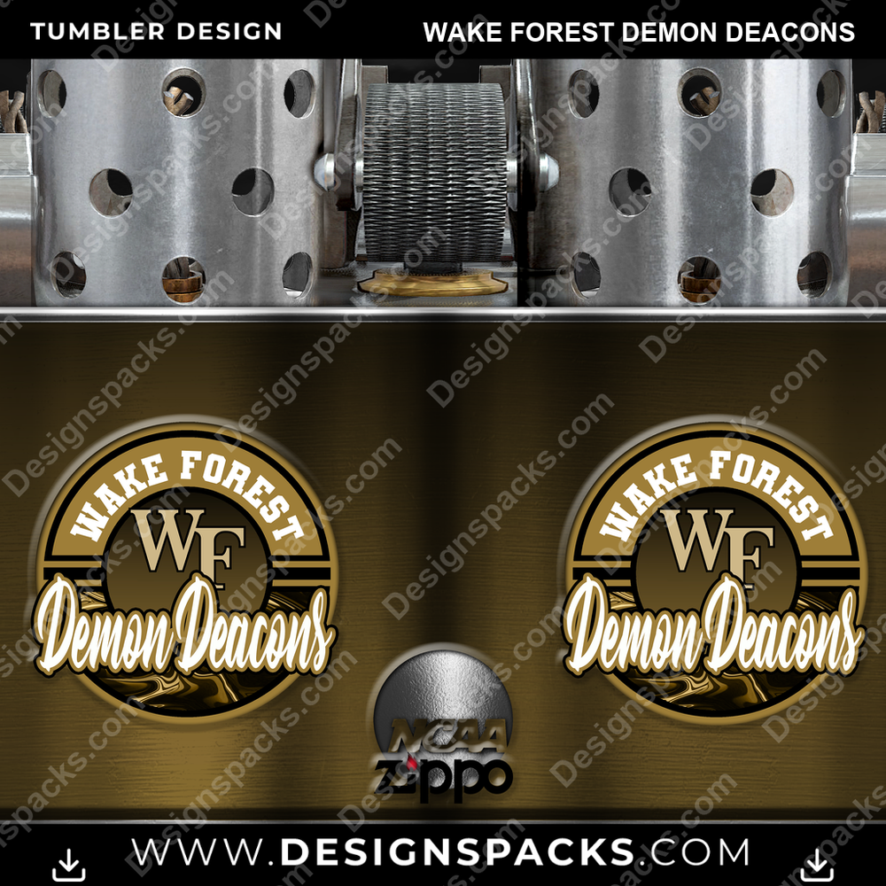College Sport Zippo Lighter Wake Forest Demon Deacons Tumbler Digital Wrap Design