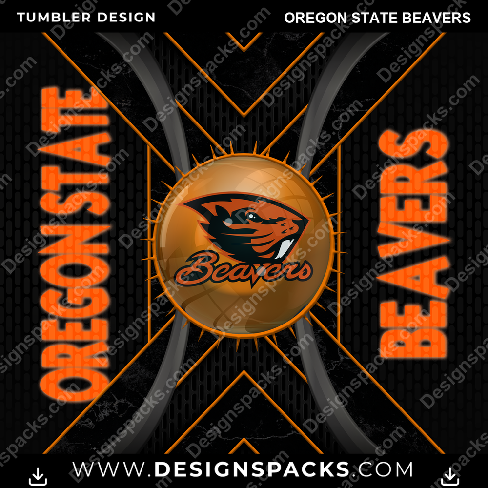 College Sport Metal Grating Oregon State Beavers NCAA College Sport Tumbler Digital Wrap Design Download