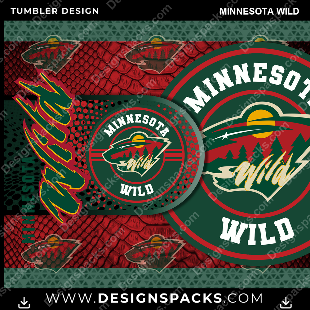 Hockey Hyper Minnesota Wild Tumbler Digital Wrap Design