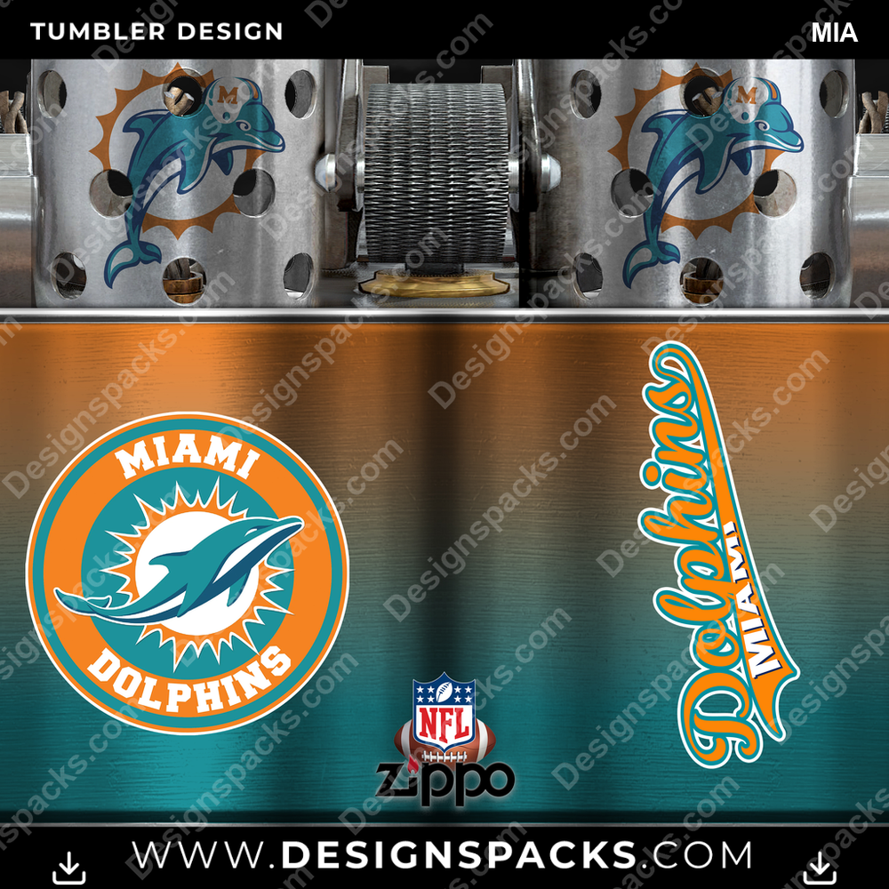 Football Zippo Lighter MIA NFL Football Tumbler Digital Wrap Design Download
