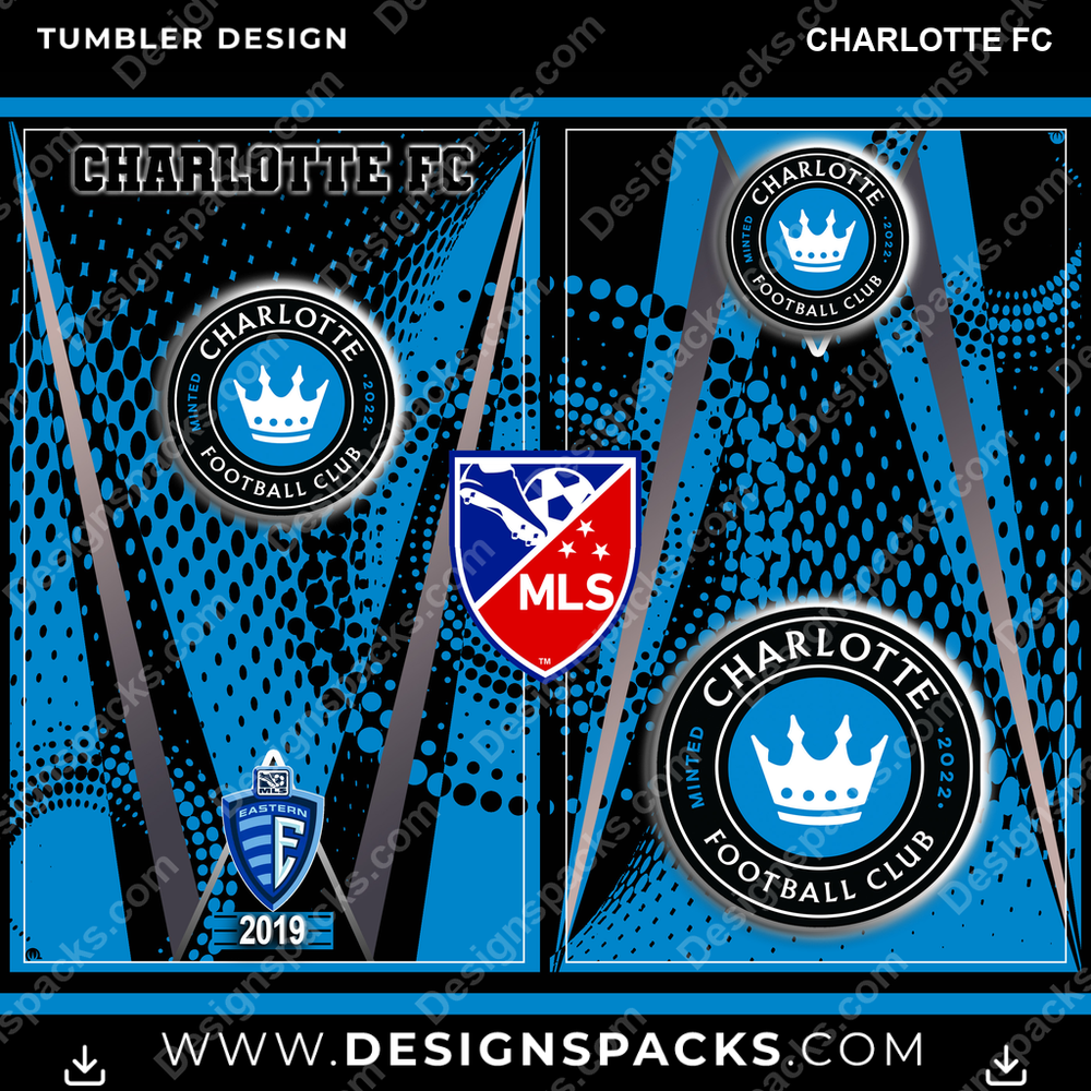 US Soccer Team Logo Charlotte FC Tumbler Digital Wrap Design