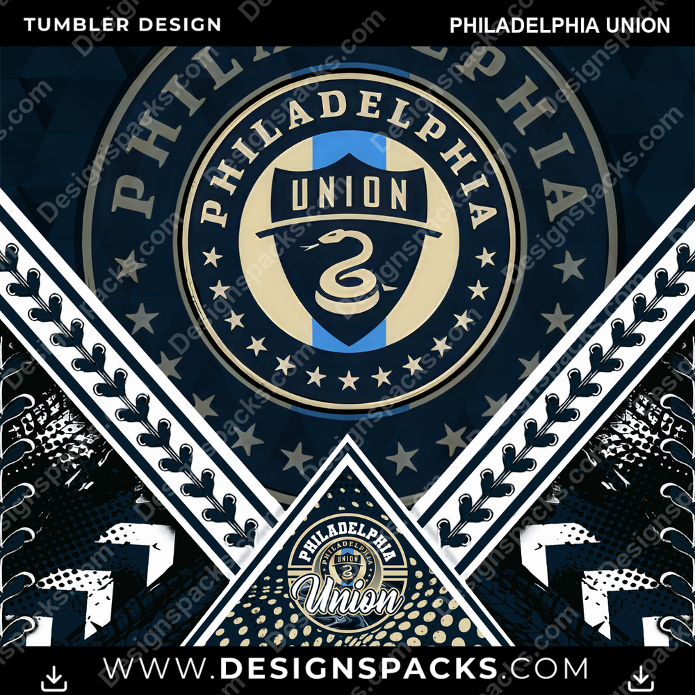 Soccer Diamond Philadelphia Union Tumbler Digital Wrap Design