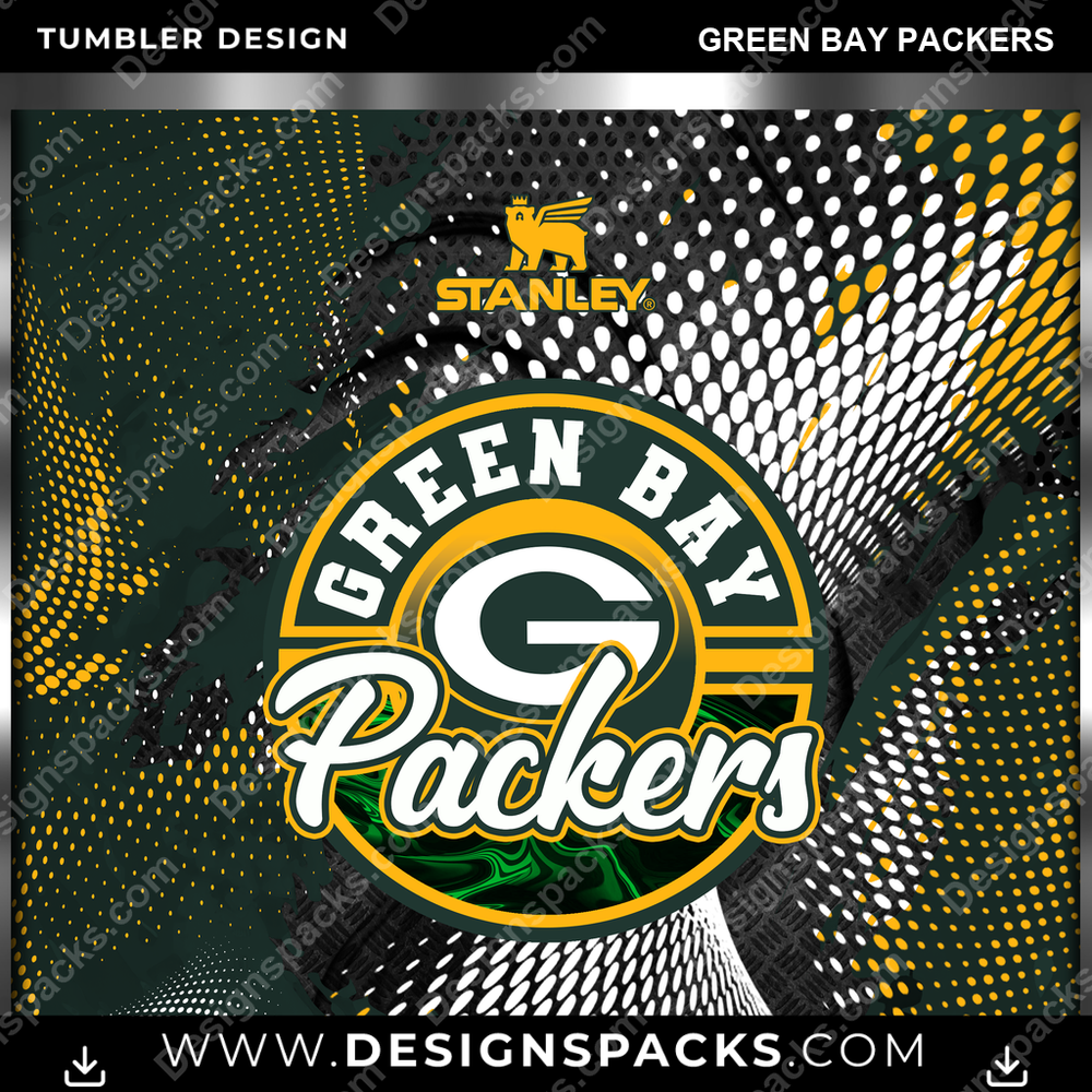 Football Stanley Green Bay Packers NFL Football Tumbler Digital Wrap Design Download