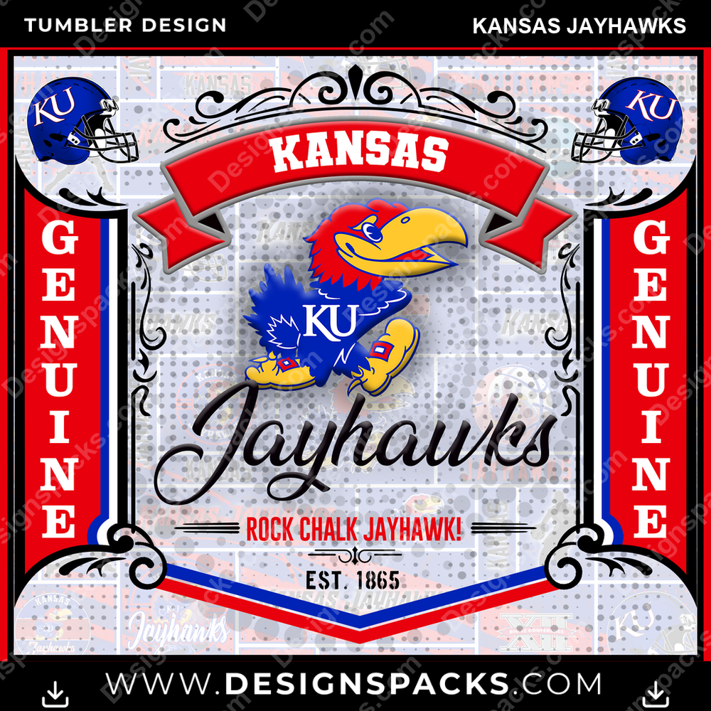 College Sport Bud Kansas Jayhawks NCAA College Sport Tumbler Digital Wrap Design Download