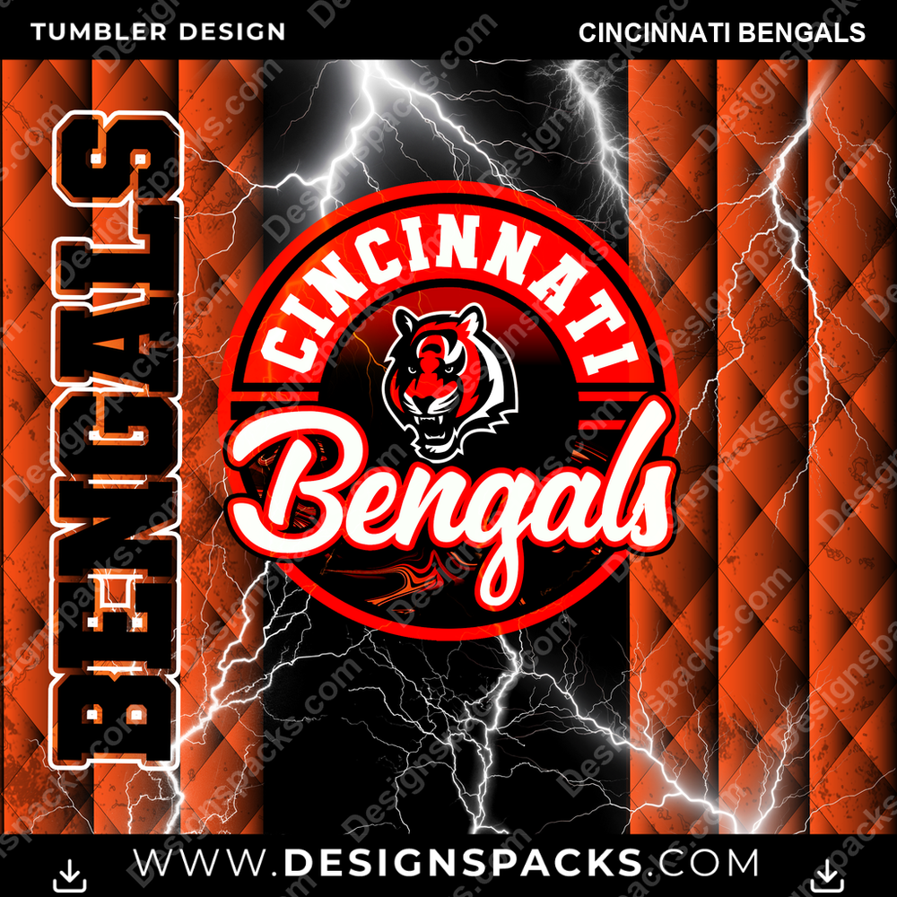 Football Diamond Cincinnati Bengals Tumbler Digital-Wrap-Design